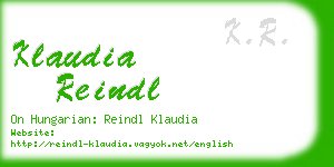 klaudia reindl business card